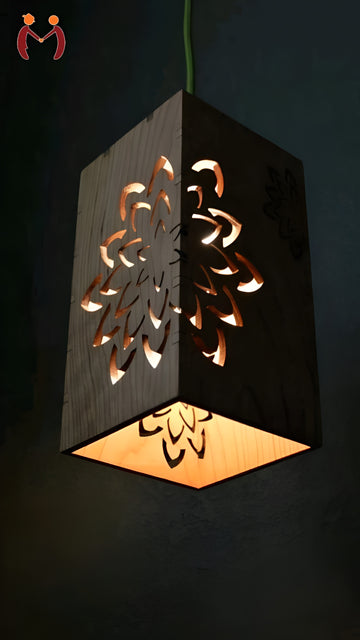 3D Laser Cut Wooden Ceiling Lamp