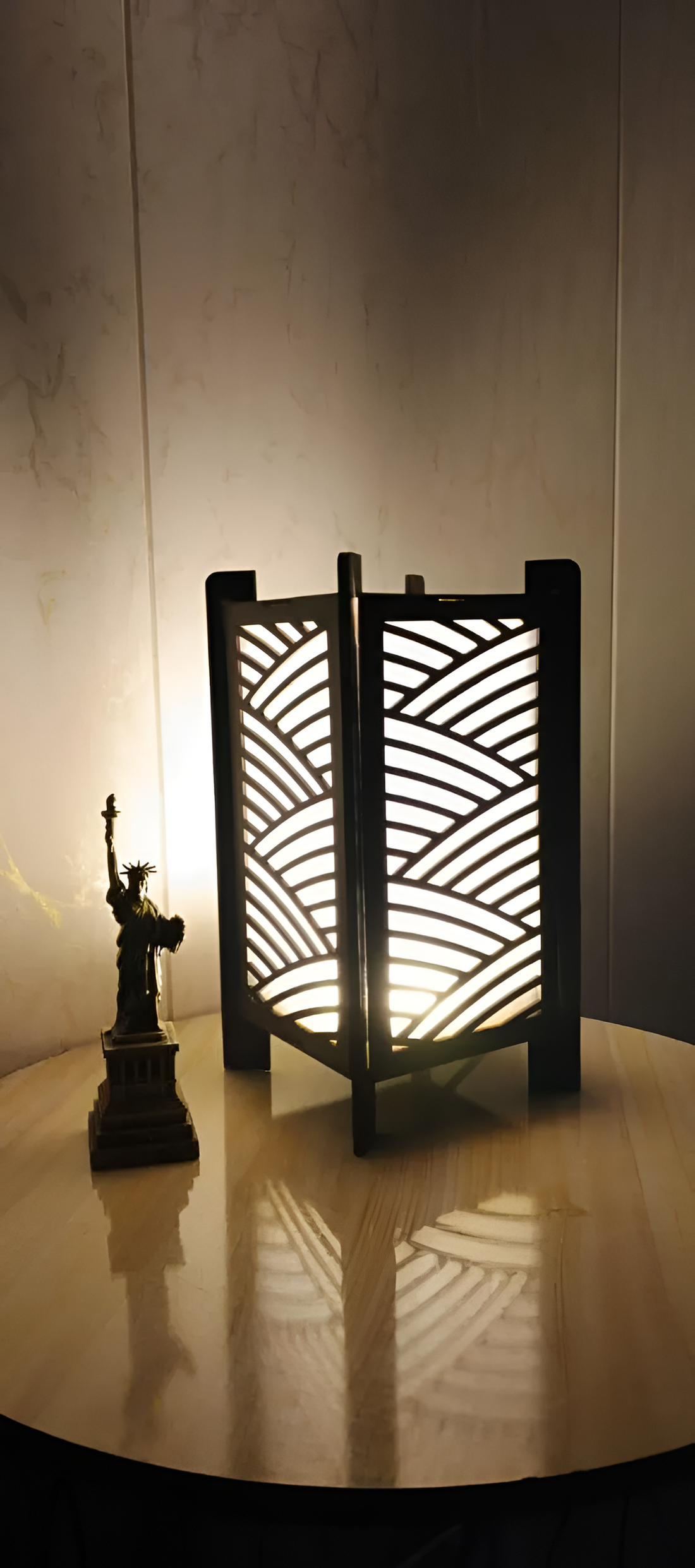 Black Wooden Table Lamp