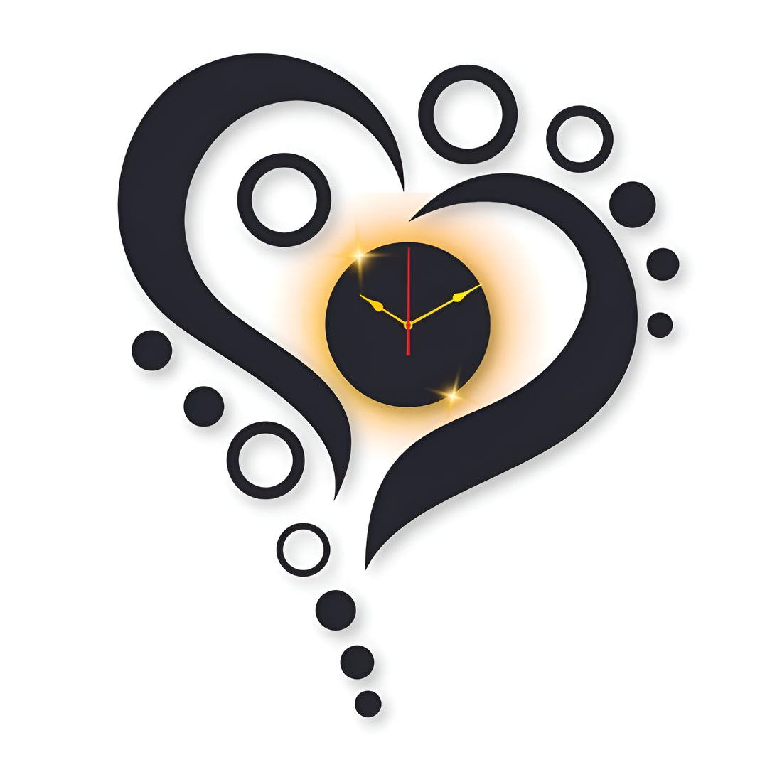Heart Shape Wall Clock with Backlight